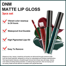 evpct 3Pcs Liquid Lipstick Set packaging showing vibrant colours