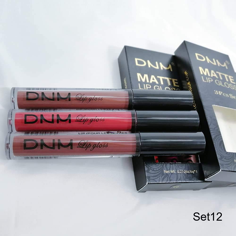 evpct 3Pcs Matte Liquid Lipstick Set lifestyle scene with model