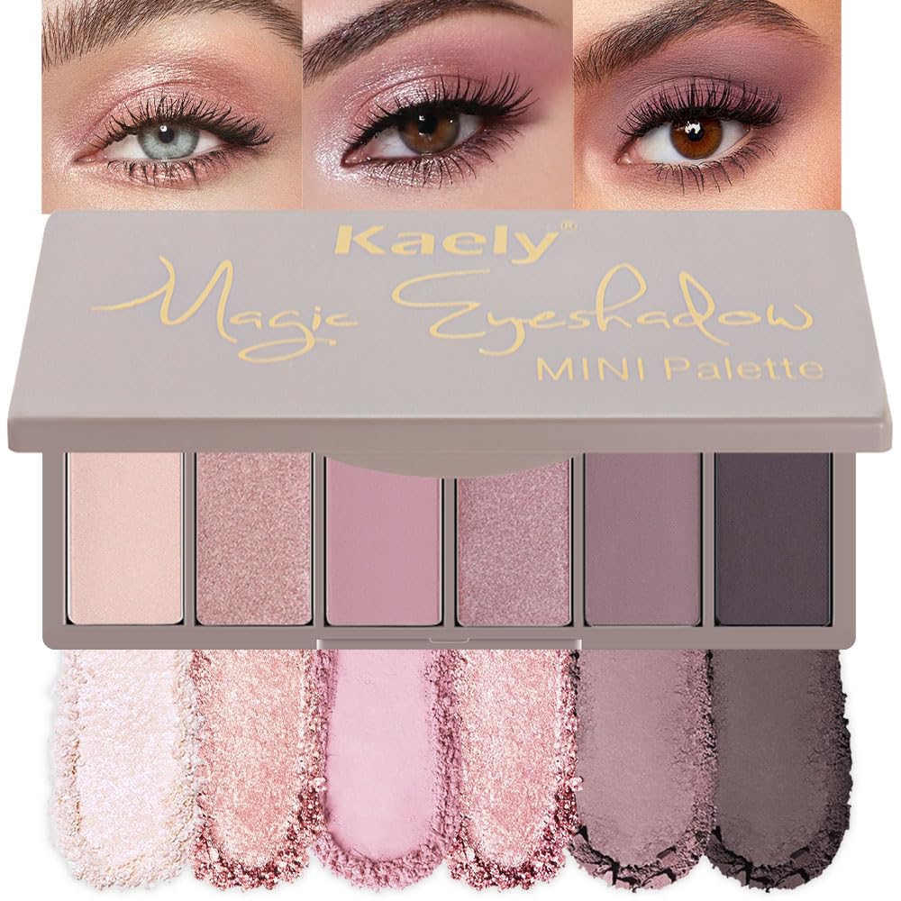 evpct 6 Colour Eyeshadow Palette front view with mirror