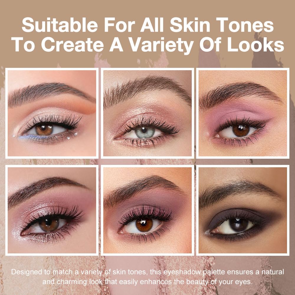 evpct 6 Colour Eyeshadow Palette showing shades of pink and gold