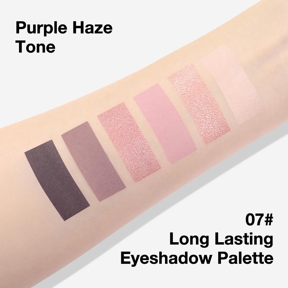 evpct 6 Colour Eyeshadow Palette swatches on skin