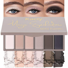 evpct 6 Colour Natural Eyeshadow Palette front view with mirror