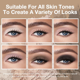 evpct 6 Colour Natural Eyeshadow Palette showing six shades