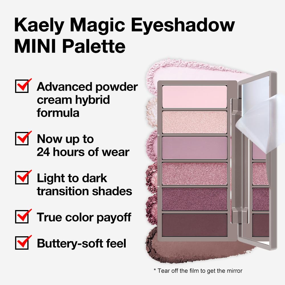 evpct 6 Colour Pink Eyeshadow Palette swatches on skin
