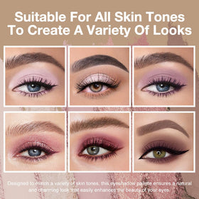 evpct 6 Colour Pink Eyeshadow Palette with shades displayed