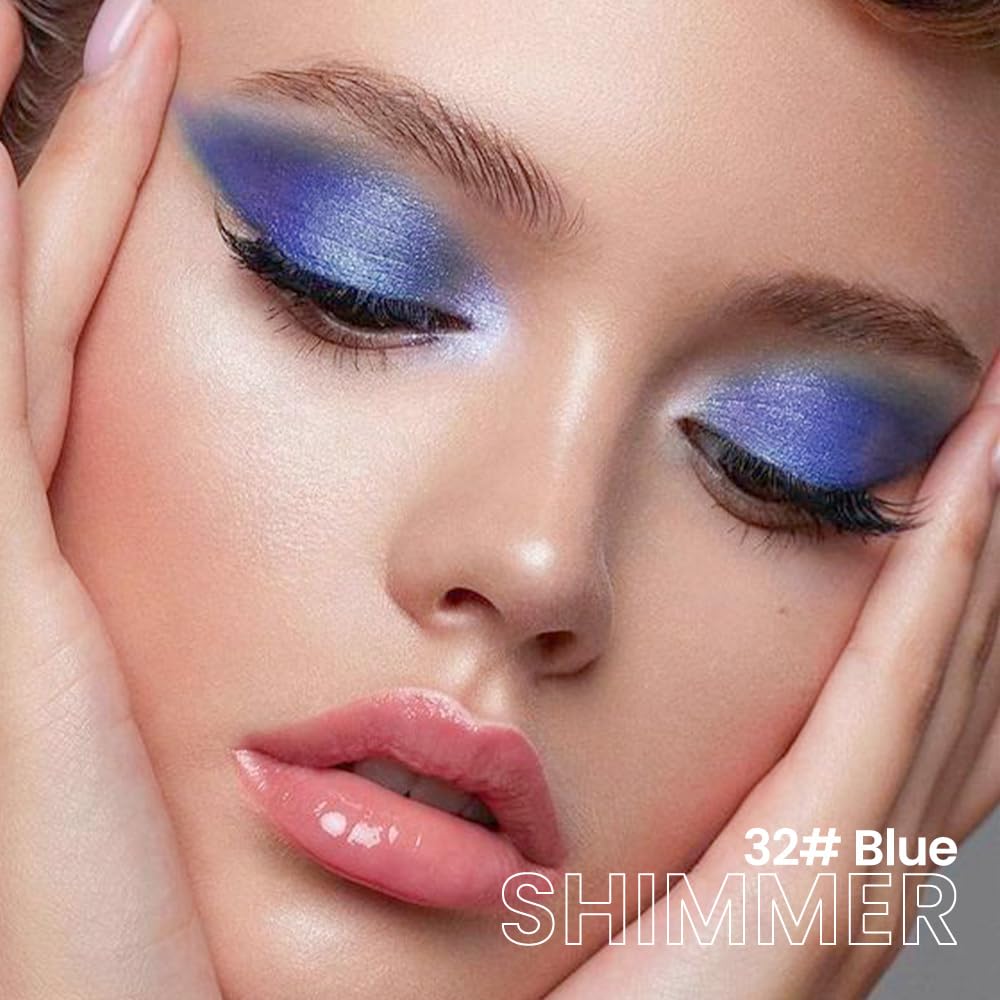evpct Blue Shimmer Cream Eye Shadow Stick close-up showing the blue colour