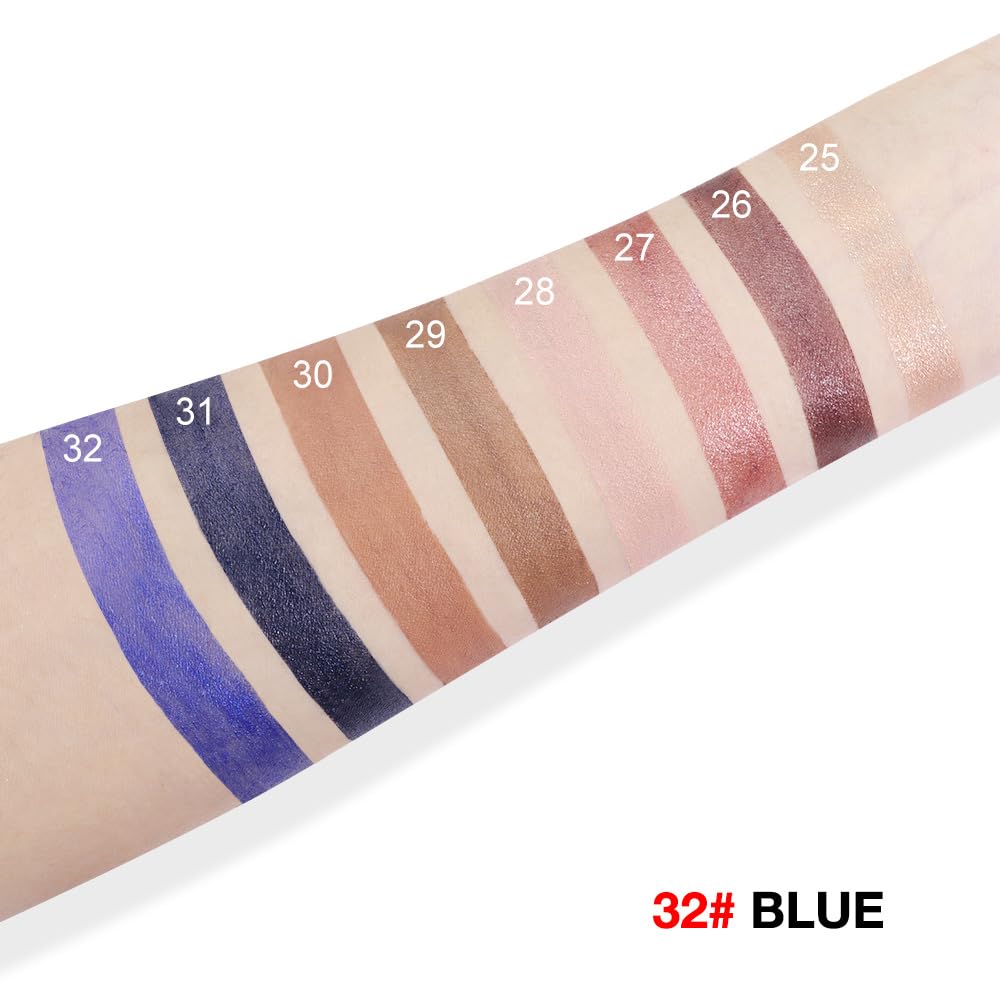 evpct Blue Shimmer Cream Eye Shadow Stick showing various shades