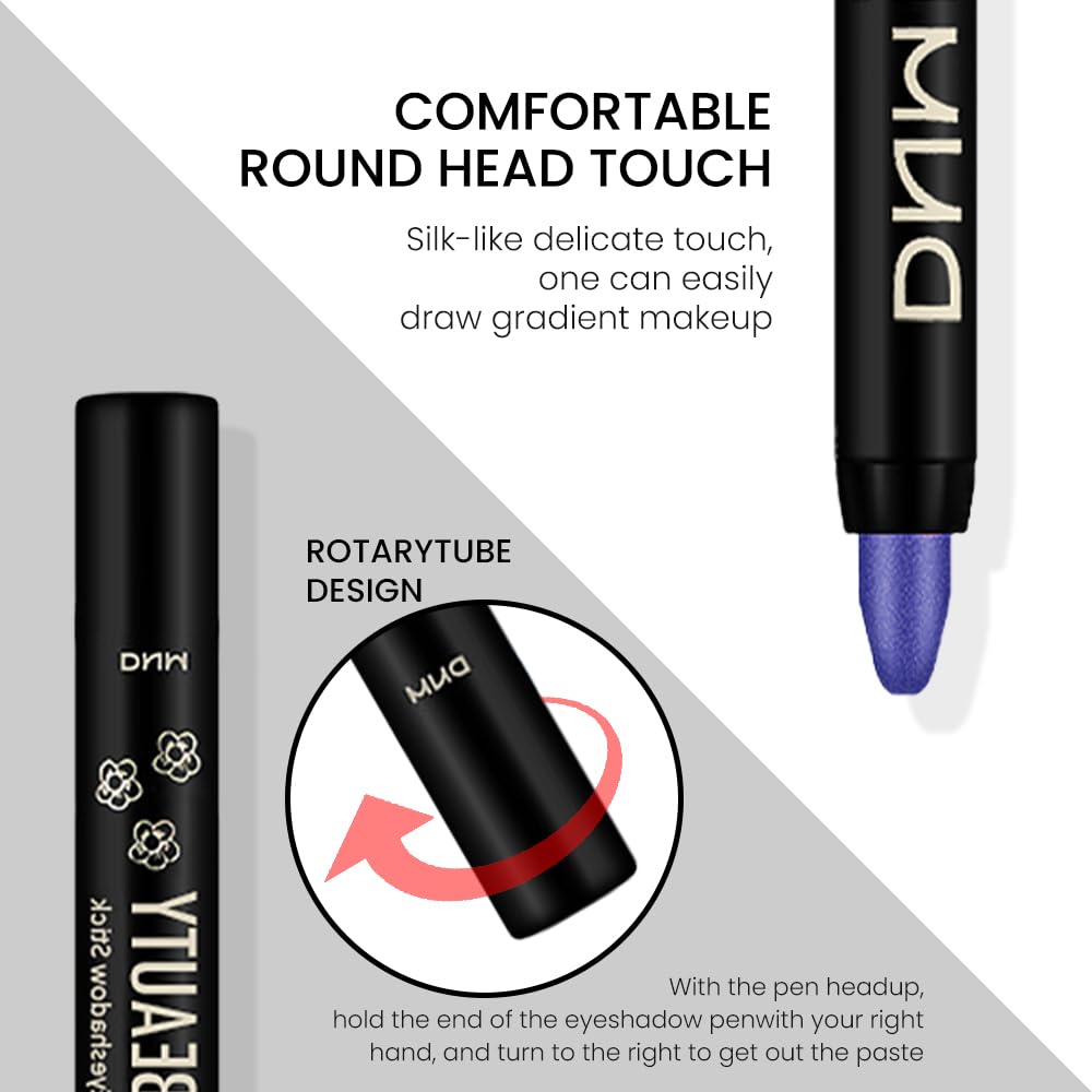 evpct Blue Shimmer Cream Eye Shadow Stick swatched on skin