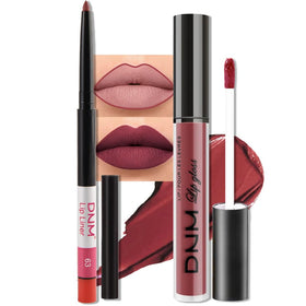 evpct Burgundy Red Matte Lip Liner and Lipstick Combo Set front view
