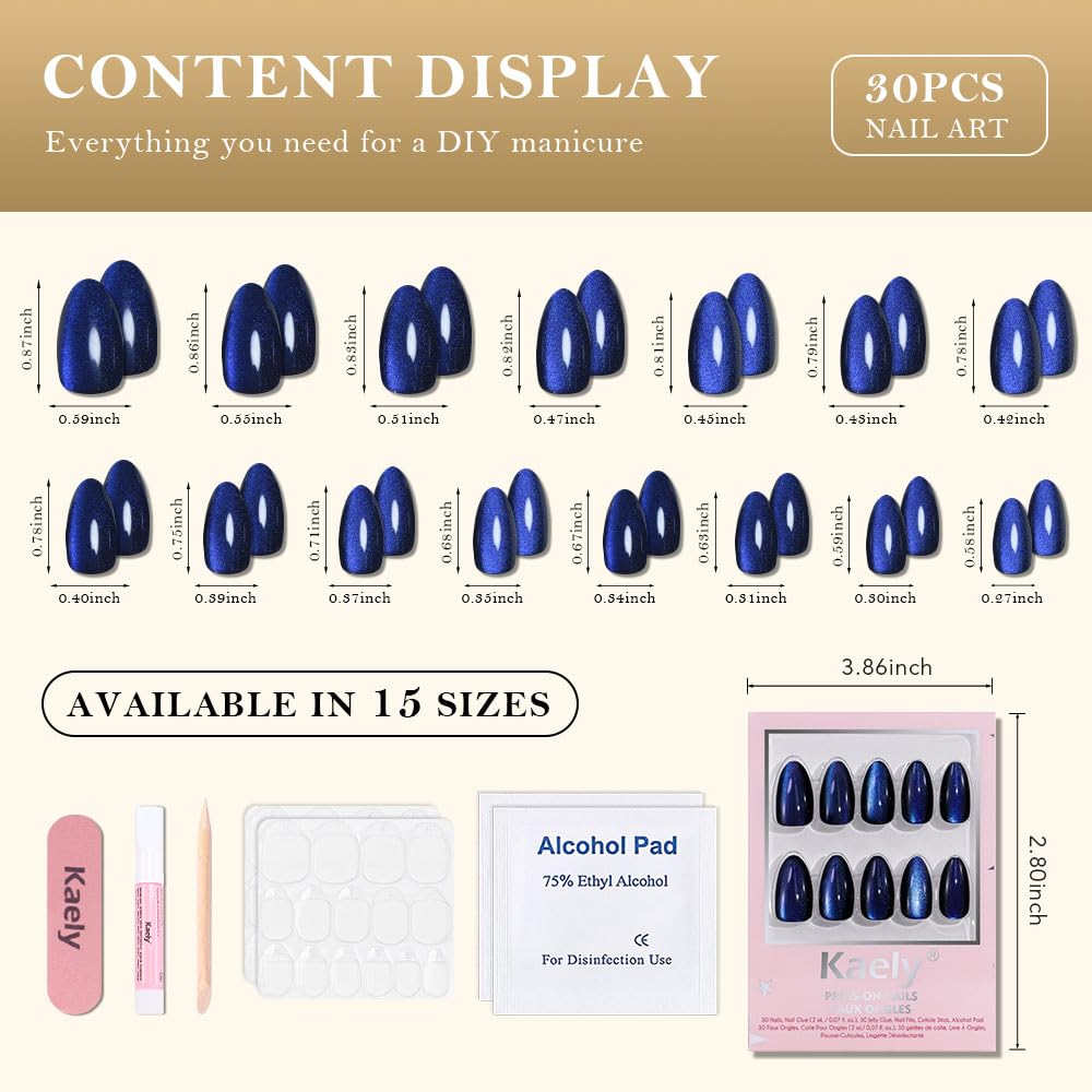 evpct cat eye press on nails in hand