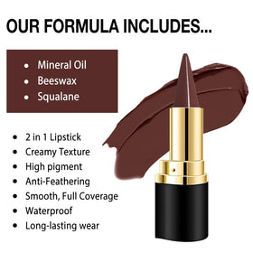evpct Chestnut Maroon Matte Lipstick Crayon in makeup bag