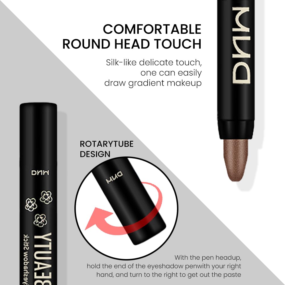 evpct Cocoa Shimmer Eye Shadow Stick in hand demonstrating easy application