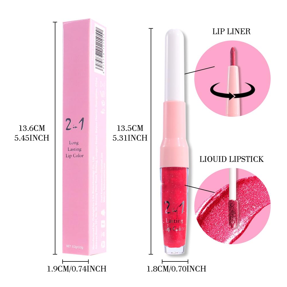 evpct Crushed Ruby Red Lip Liner and Lipstick Set dual-ended design