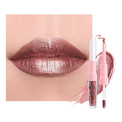 evpct Dark Bronze Lip Liner and Lipstick Combo front view