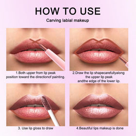 evpct Dark Bronze Lip Liner and Lipstick Combo in use