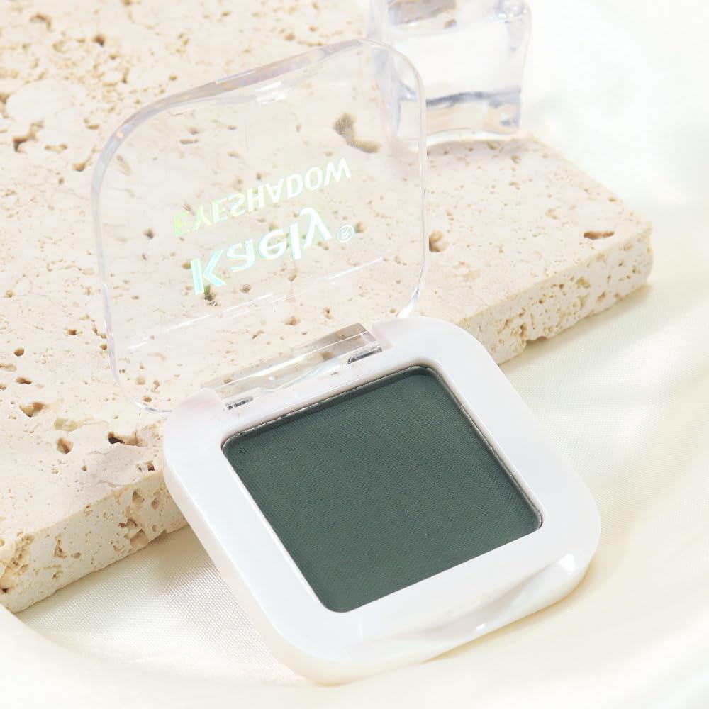 evpct Dark Green Matte Eyeshadow Palette compact size for travel