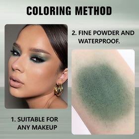 evpct Dark Green Matte Eyeshadow Palette lifestyle scene on makeup table