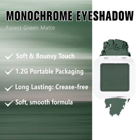 evpct Dark Green Matte Eyeshadow Palette with swatches of shades
