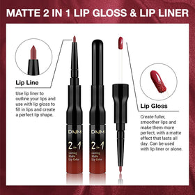 evpct Dark Oxblood Red Lip Liner and Liquid Lipstick Set packaging