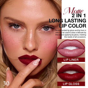 evpct Dark Oxblood Red Lipstick with dual-ended design