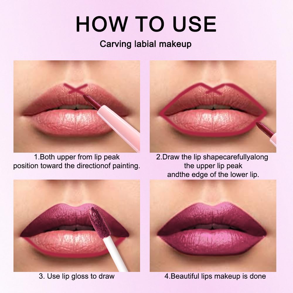 evpct Dark Purple Red Lipstick application on lips