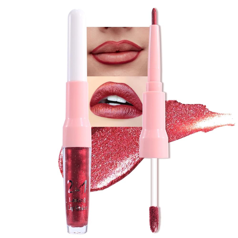 evpct Dark Red Metallic Lip Liner and Lipstick Combo packaging