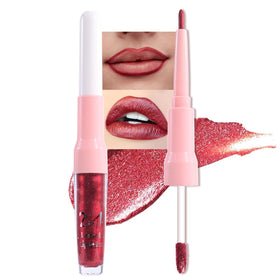 evpct Dark Red Metallic Lip Liner and Lipstick Combo packaging