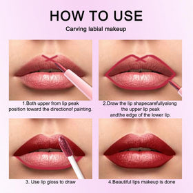 evpct Dark Red Metallic Lip Liner and Lipstick Combo showing dual-ended design