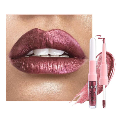 evpct Dark Wine Red Lip Liner and Lipstick Combo front view