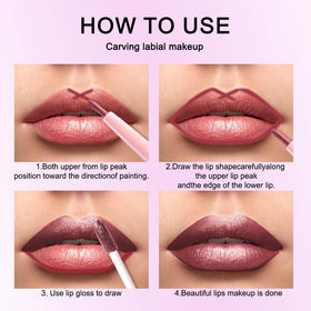 evpct Dark Wine Red Lip Liner and Lipstick Combo with other makeup products