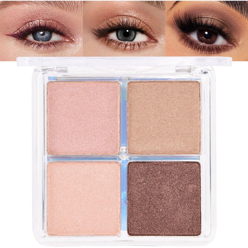 evpct Eyeshadow Quad Palette front view with rose gold and pink shades