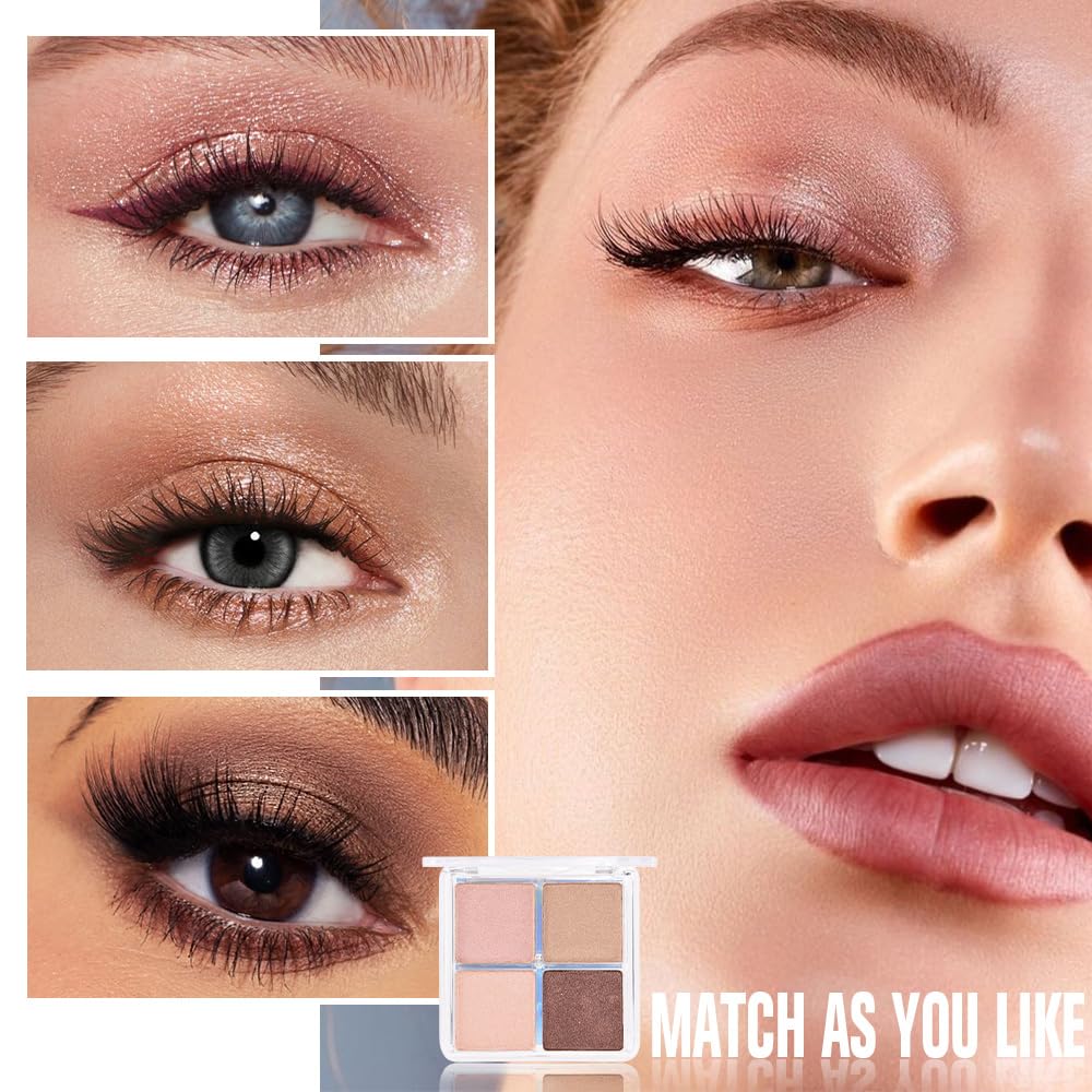 evpct Eyeshadow Quad Palette with applicator brush
