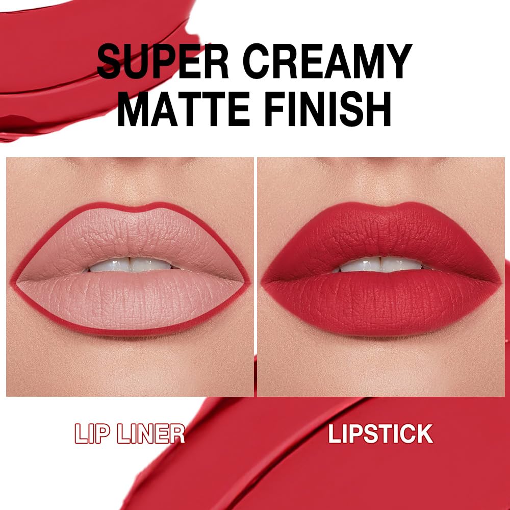 evpct Fire Red Gradient Matte Lipstick swatch on skin