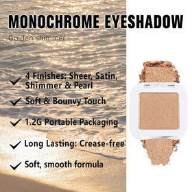 evpct Gold Single Eye Shadow Palette with shimmer and glitter details