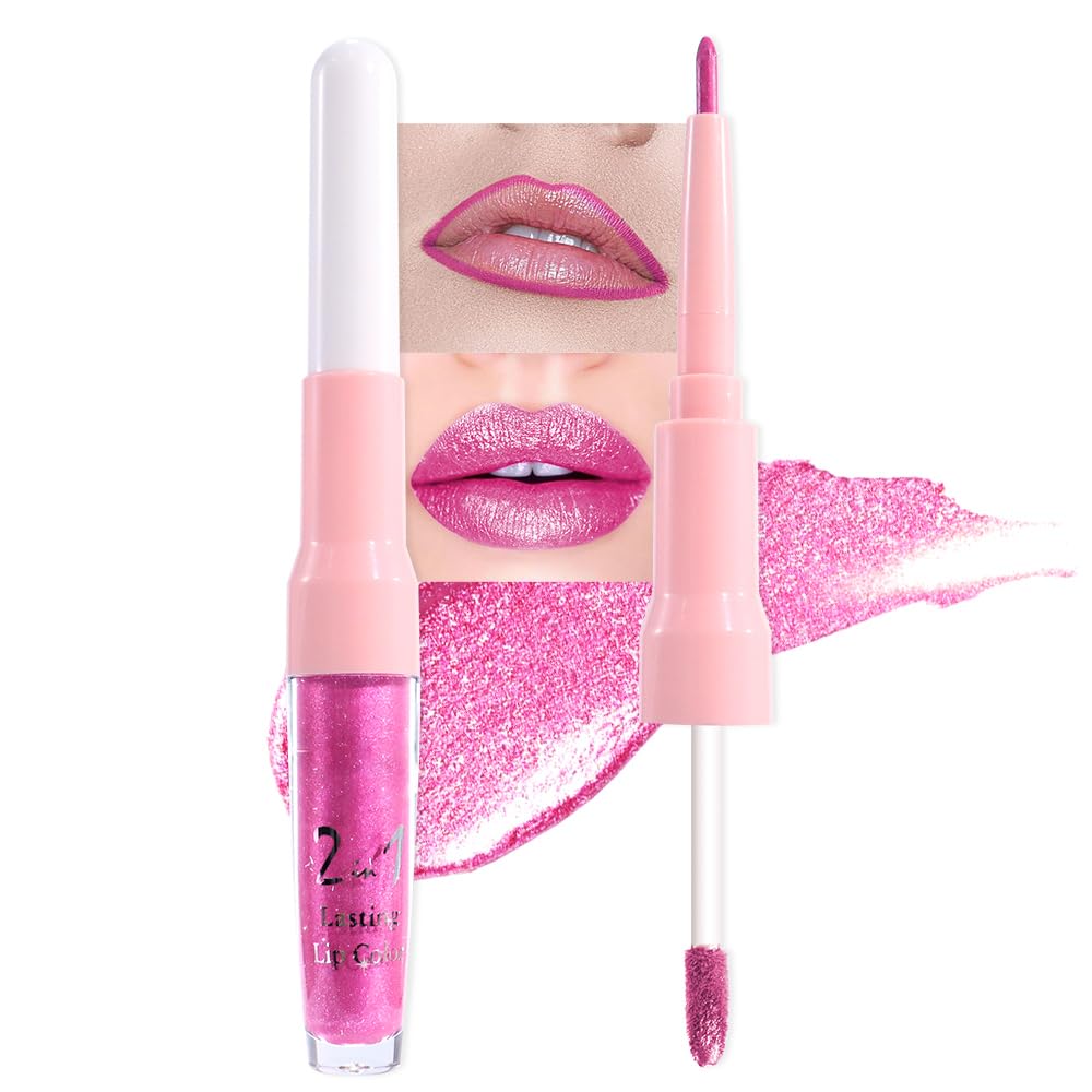 evpct Hot Pink Lip Liner and Liquid Lipstick side view