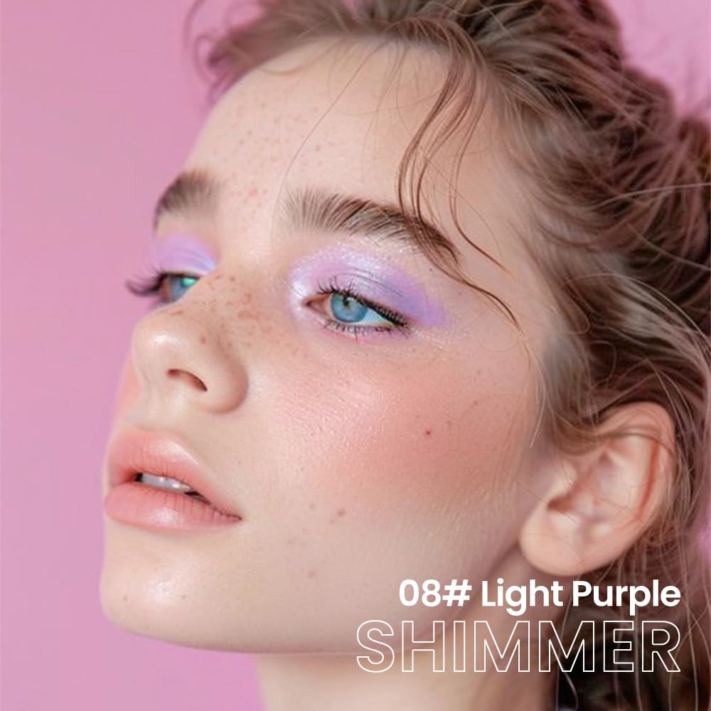 evpct Light Purple Shimmer Cream Eye Shadow Stick in use on eyelid
