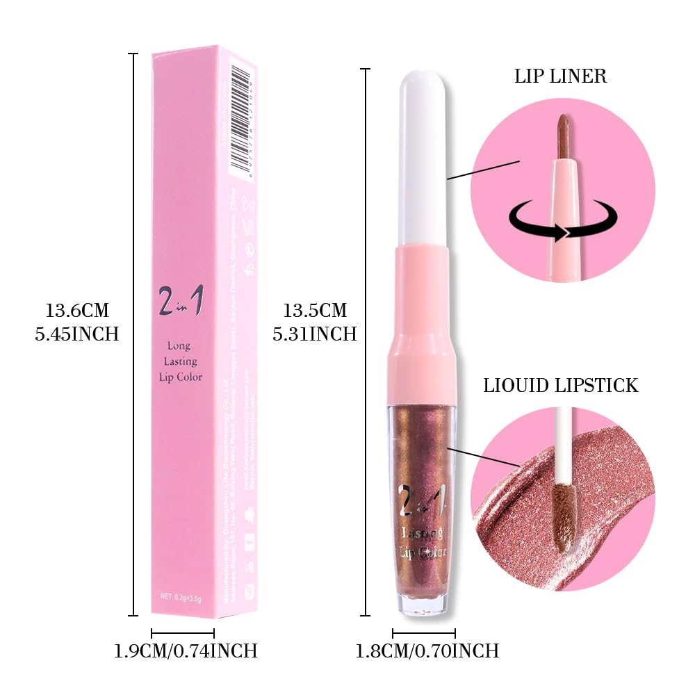 evpct lip liner and lipstick combo in use