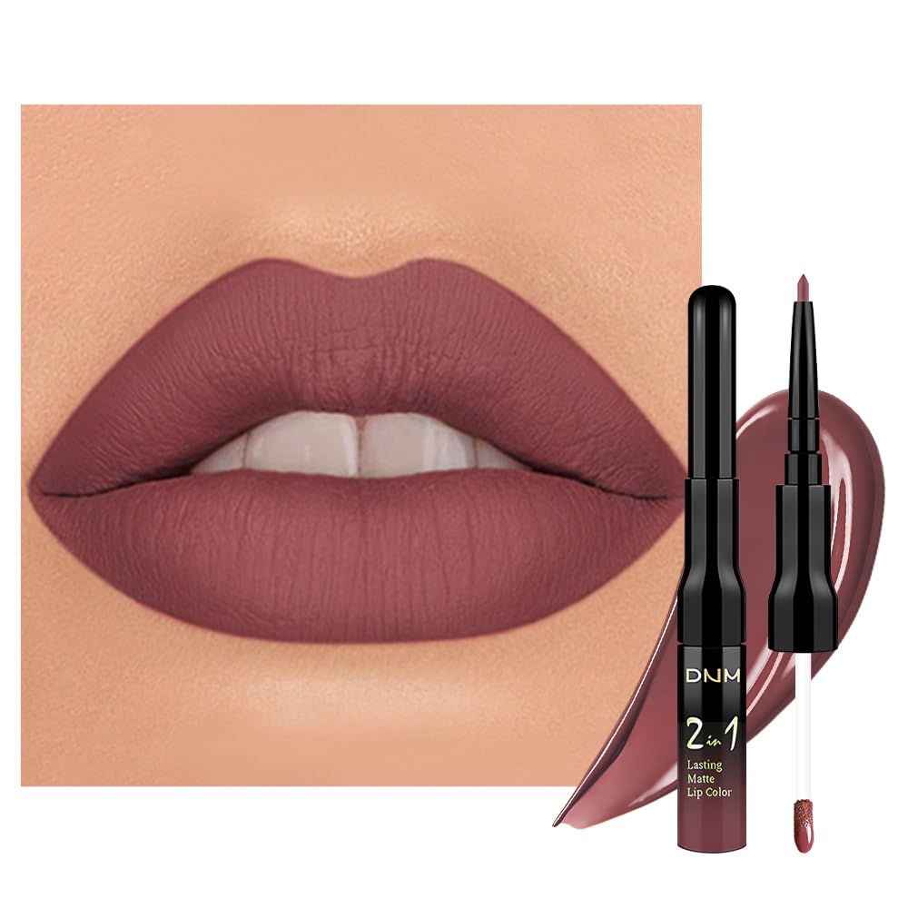 evpct Lip Liner and Liquid Lipstick Set in red brown shade front view