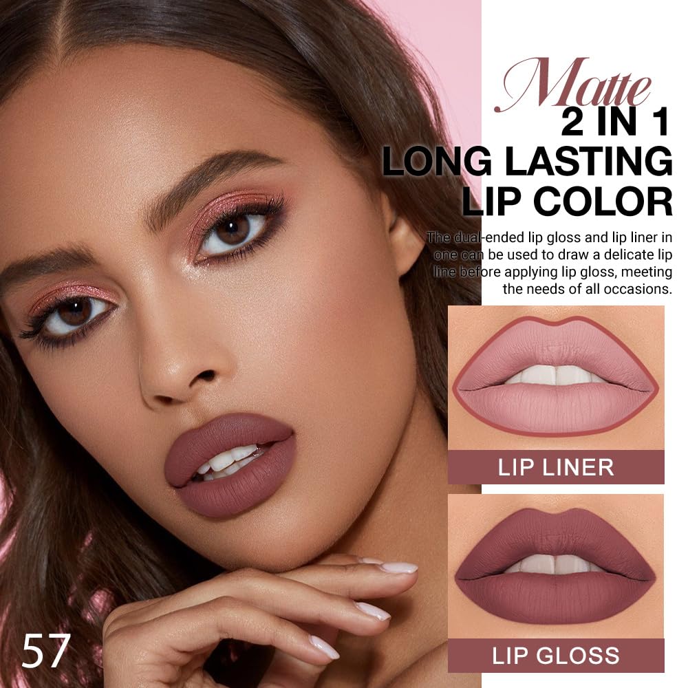 evpct Lip Liner and Liquid Lipstick Set showing dual-ended applicator