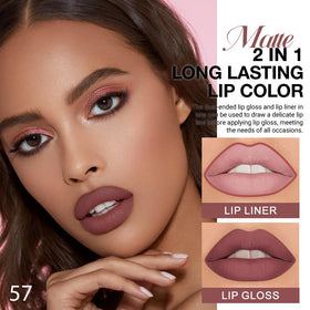 evpct Lip Liner and Liquid Lipstick Set showing dual-ended applicator