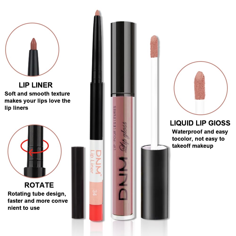 evpct Lip Liner and Matte Lipstick Set swatches on skin