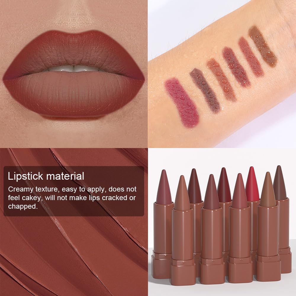 evpct lipstick crayon in brown shade close-up