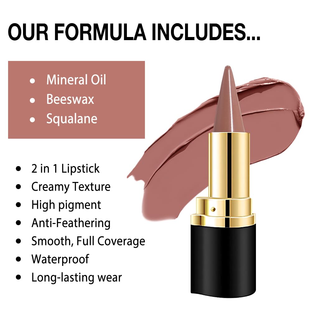 evpct Lipstick Lip Liner Combo Set ergonomic design close-up