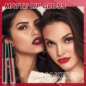 evpct liquid lipstick close-up of dark red shade