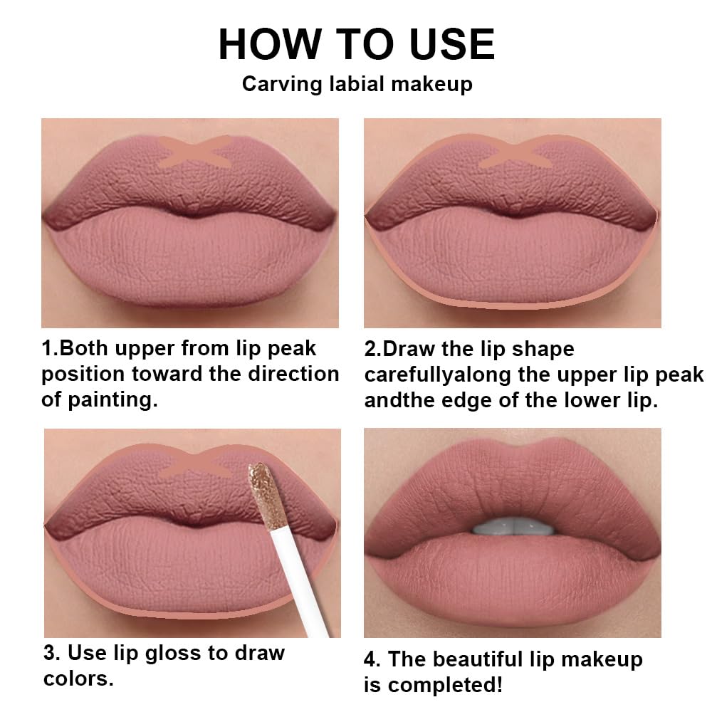 evpct liquid lipstick in nude pink shade on lips
