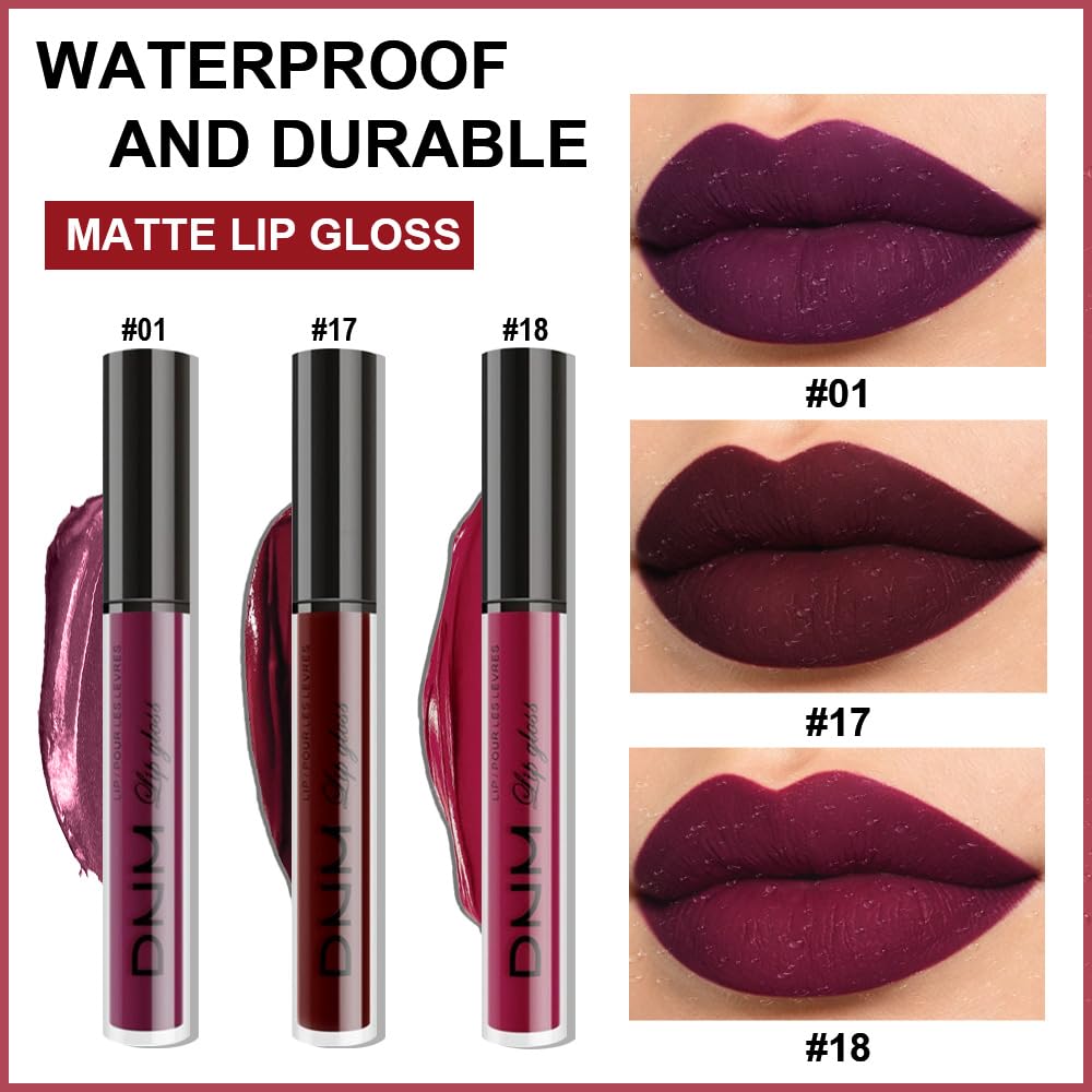 evpct Liquid Lipstick Set displaying purple plum shade