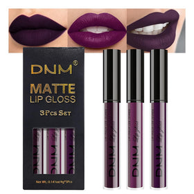 evpct Liquid Lipstick Set with three dark purple shades