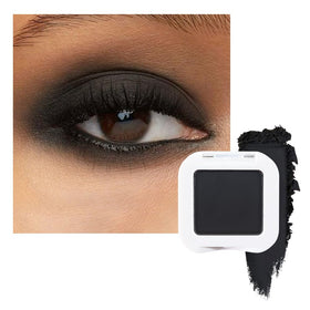 evpct Matte Black Single Eye Shadow Palette front view with vivid shades