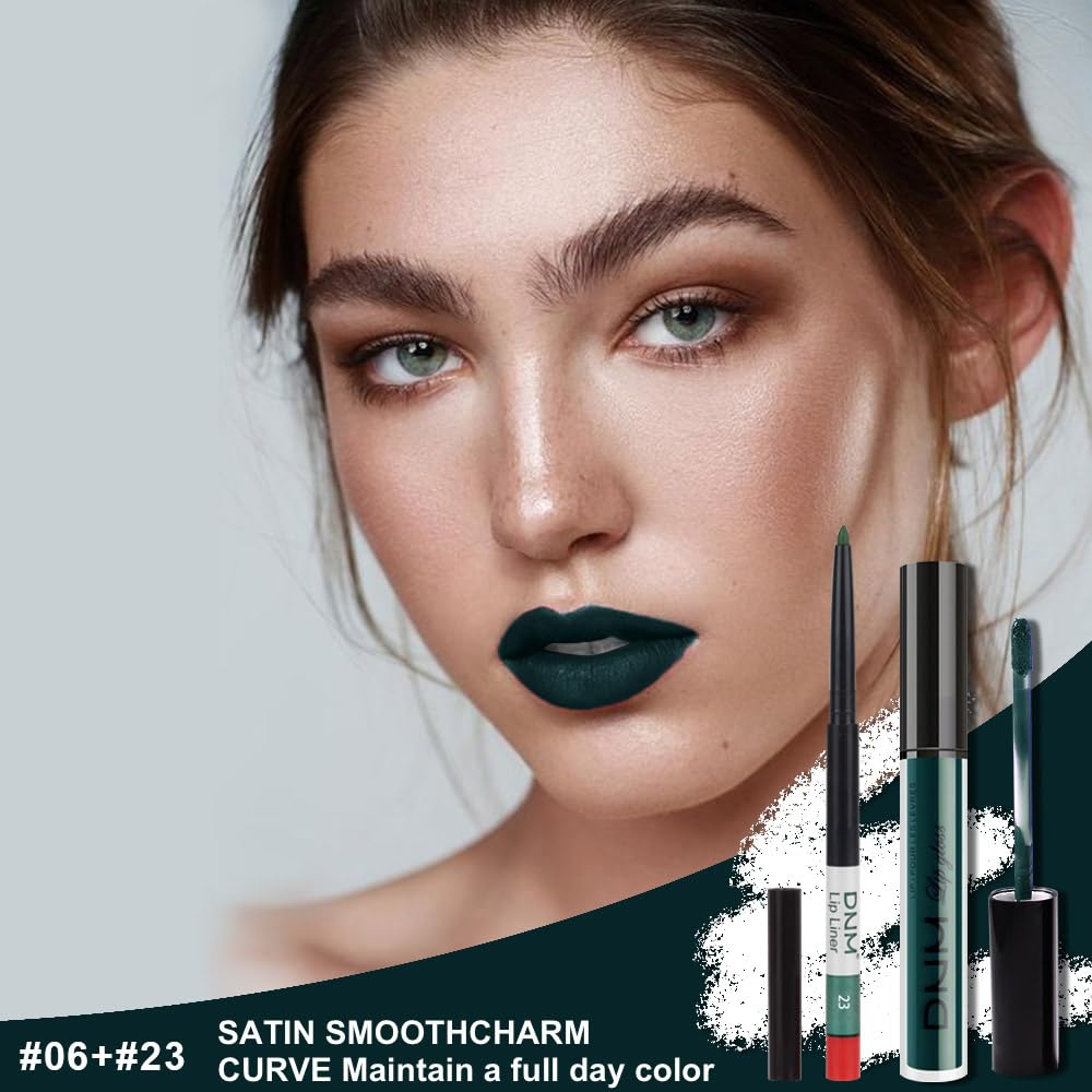 evpct Matte Liquid Lipstick dark green shade close-up