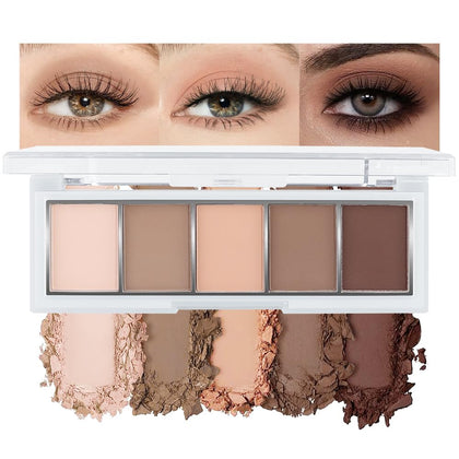 evpct Matte Nude Eyeshadow Palette front view showing 5 shades